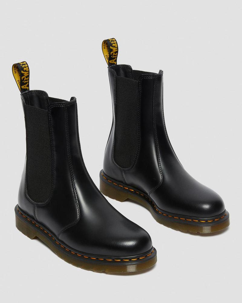 Men's Dr Martens 2976 Hi Smooth Leather Chelsea Boots Black | AU 483BEX